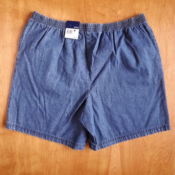 Basic Edition Jean Shorts Womens XL Lot of 2 Blue Denim Pockets Elastic Waist - Picture 5 of 9